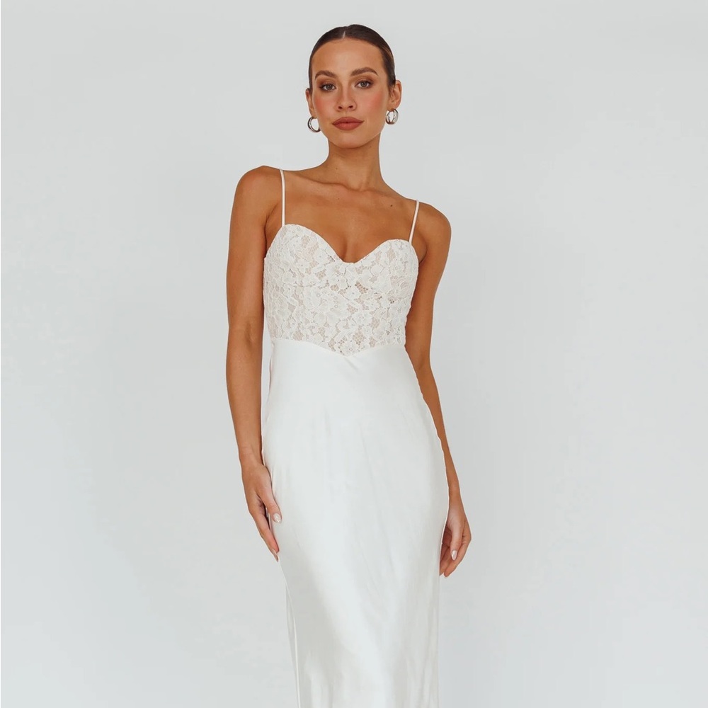 Evening Star Lace Bodice Ivory Maxi Dress - NWT